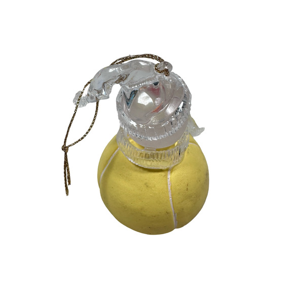 Vintage Tennis Ball Christmas Ornament 3" Resin Plastic & Glass Holiday Sports - Picture 4 of 7